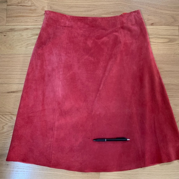 New Frontier suede leather A-Line Skirt SZ10 - Picture 8 of 10